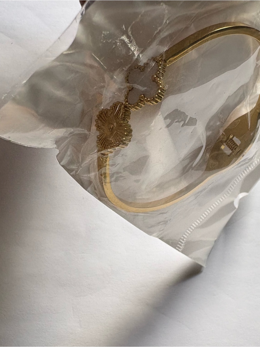 Gold Floral Accent Bracelet - Women Bags Accessory